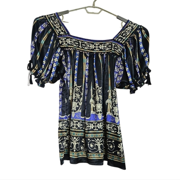 Lane Bryant Bohemian Black/Gold/Purple Patterned Tunic Blouse size 14/16 NWT - Picture 1 of 6